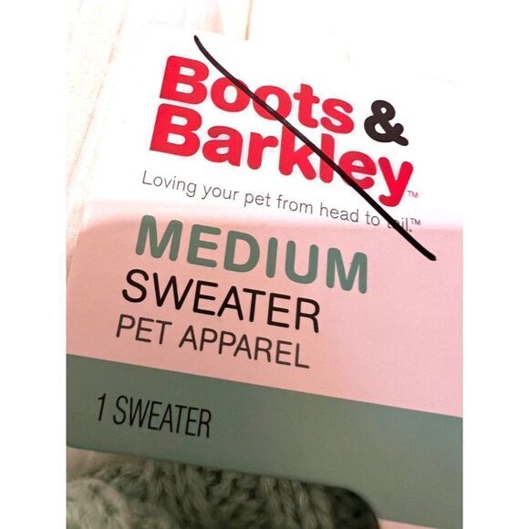 Boots & Barkley Aqua Medium Dog Pet Sweater NWT - Picture 3 of 4